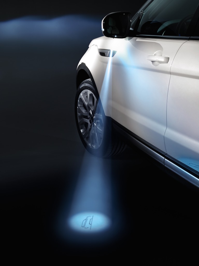 Standard puddle light as shown on Evoque Photo Credit: http://newsroom.jaguarlandrover.com/